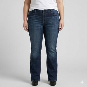 Lee Riders Midrise Bootcut Jeans Dark‎ Blue Curvy Fit Comfort Stretch Size 20L